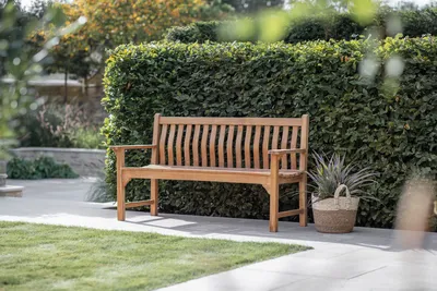 Bramblecrest Curved Back Flat Arm 3 Seat Bench