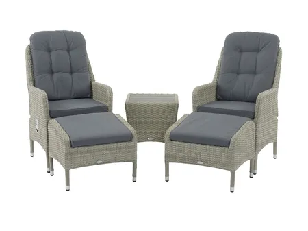 Bramblecrest Tetbury Recliner Set with 2 Footstools & Tree-Free Coffee Table - Nutmeg - image 3