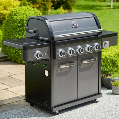 Grillstream Legacy 5 Burner Hybrid with Side Burner - Matt Black